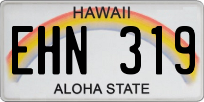 HI license plate EHN319