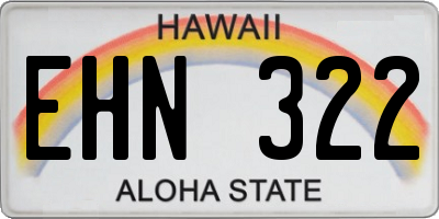 HI license plate EHN322