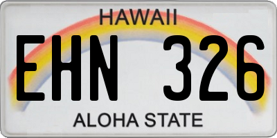 HI license plate EHN326