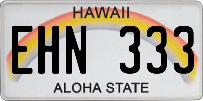 HI license plate EHN333