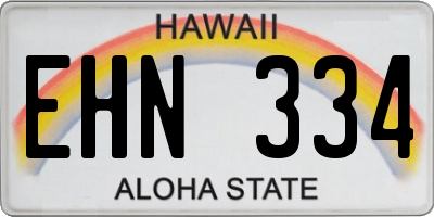 HI license plate EHN334