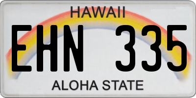 HI license plate EHN335