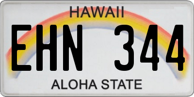 HI license plate EHN344