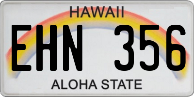HI license plate EHN356
