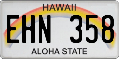 HI license plate EHN358