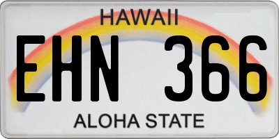 HI license plate EHN366