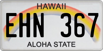 HI license plate EHN367
