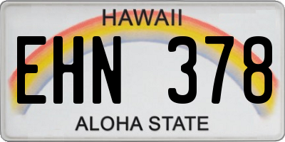 HI license plate EHN378