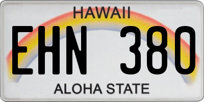 HI license plate EHN380