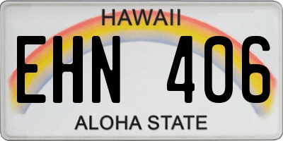 HI license plate EHN406