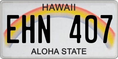 HI license plate EHN407