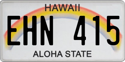 HI license plate EHN415