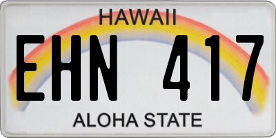 HI license plate EHN417