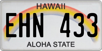 HI license plate EHN433