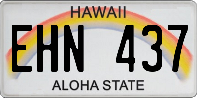HI license plate EHN437