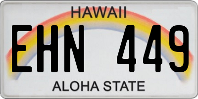HI license plate EHN449
