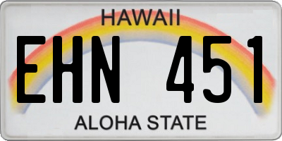 HI license plate EHN451