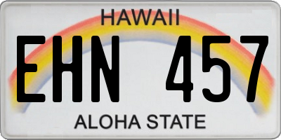 HI license plate EHN457