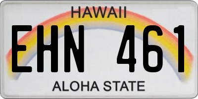 HI license plate EHN461
