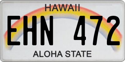 HI license plate EHN472