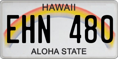 HI license plate EHN480