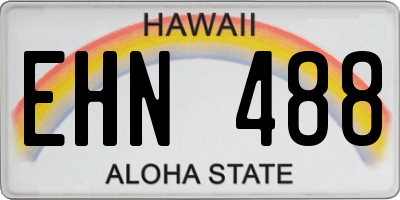 HI license plate EHN488