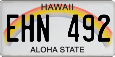 HI license plate EHN492