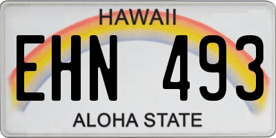 HI license plate EHN493