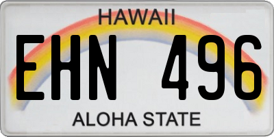 HI license plate EHN496