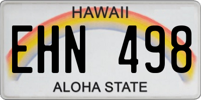 HI license plate EHN498