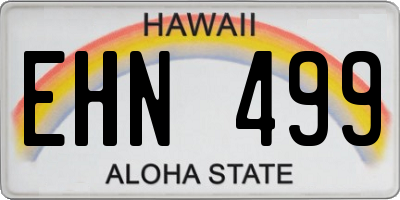 HI license plate EHN499