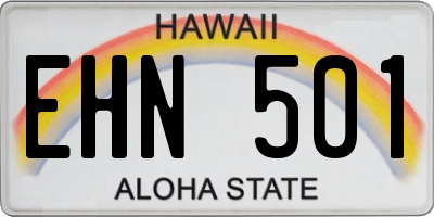 HI license plate EHN501