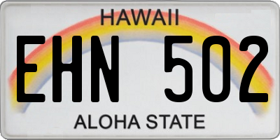 HI license plate EHN502