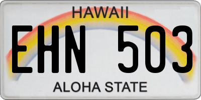 HI license plate EHN503