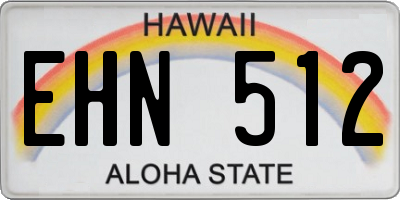 HI license plate EHN512