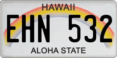 HI license plate EHN532