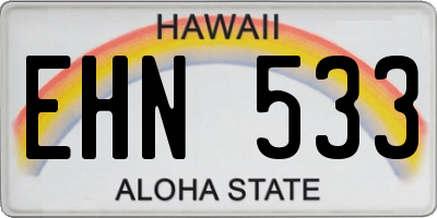HI license plate EHN533