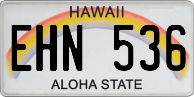 HI license plate EHN536