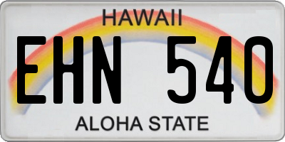 HI license plate EHN540
