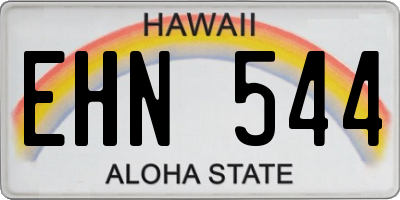 HI license plate EHN544