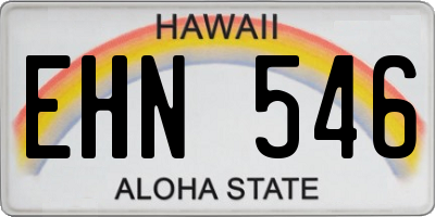 HI license plate EHN546