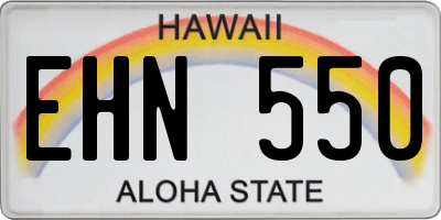 HI license plate EHN550