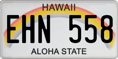 HI license plate EHN558