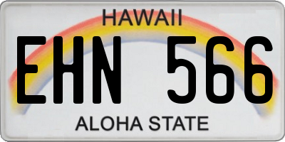 HI license plate EHN566