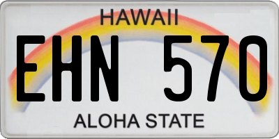 HI license plate EHN570