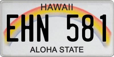 HI license plate EHN581