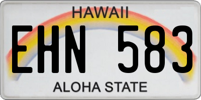 HI license plate EHN583