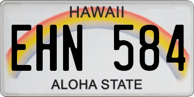 HI license plate EHN584