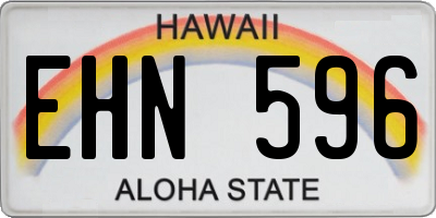 HI license plate EHN596