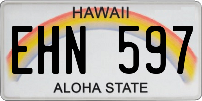 HI license plate EHN597